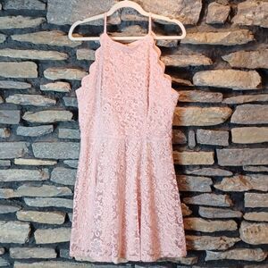 Women's By and By lace design halter midi dress sz junior 15 or women's medium